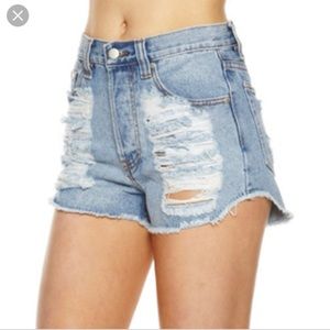 Mink Pink ripped Jean shorts xs